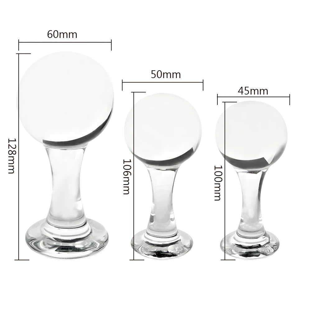 Crystal Glass 45-60mm Butt Plug