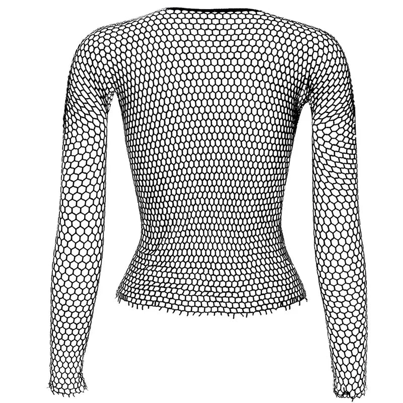 Fishnet Mesh See Through T-Shirt