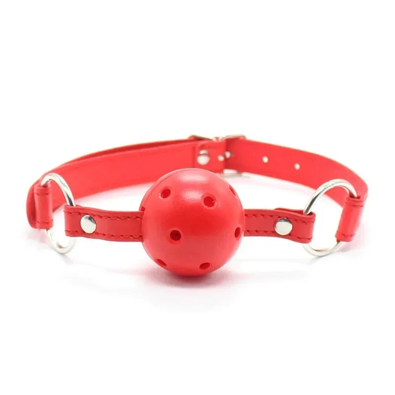 PU Leather Open Mouth Ball Gag Novelty Item