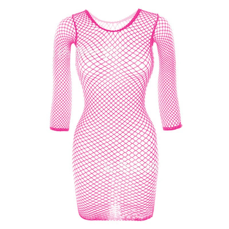 Short Sleeve Fishnet Dress