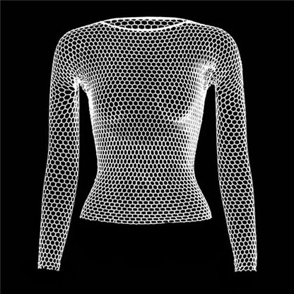 Fishnet Mesh See Through T-Shirt