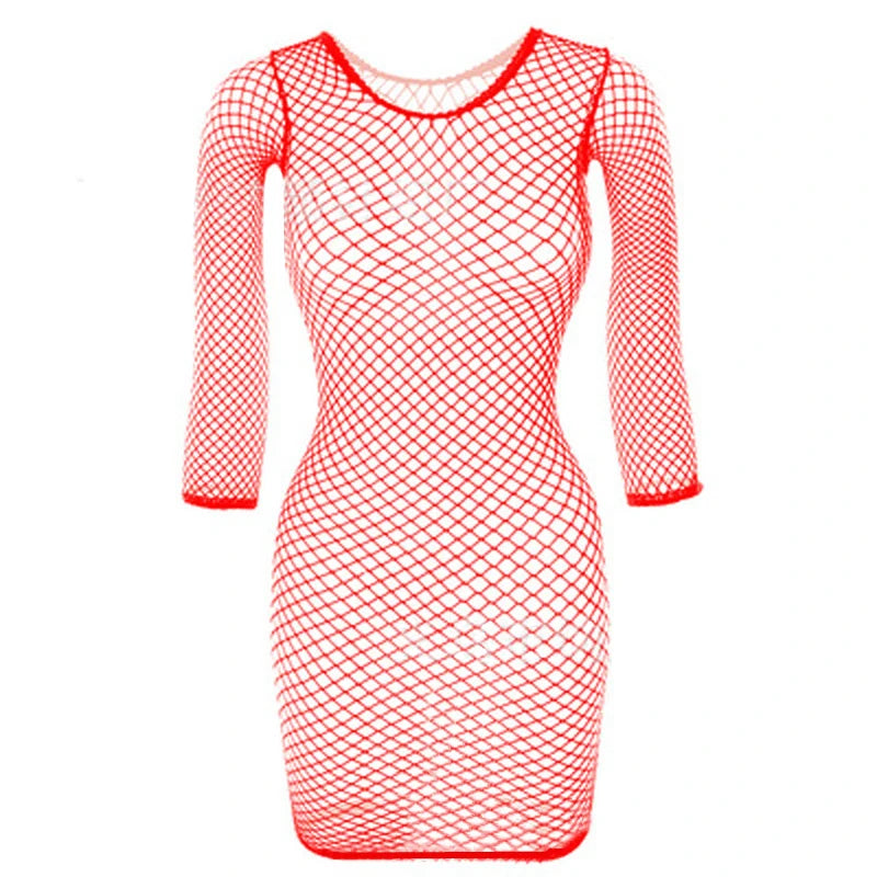 Short Sleeve Fishnet Dress