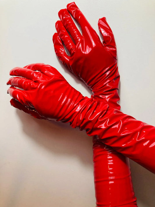 PU Leather Long Gloves