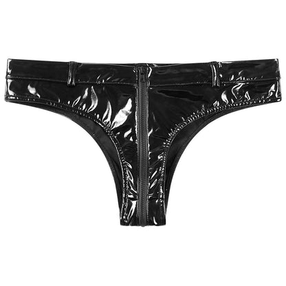 PVC Low Waist Mini Shorts