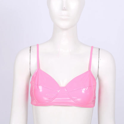 Faux Leather Bra