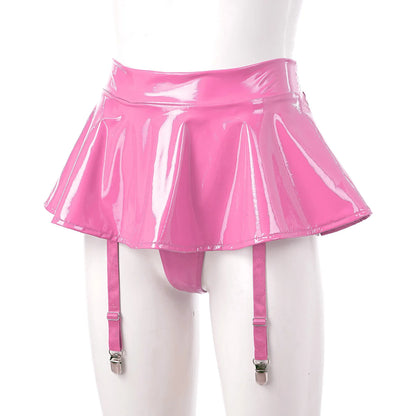 Wet Look PVC Mini Skirt