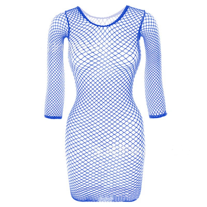 Short Sleeve Fishnet Dress