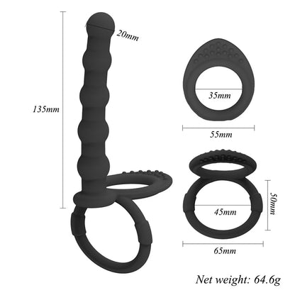 Hospital Grade Double Penetration Anal Bead Ring