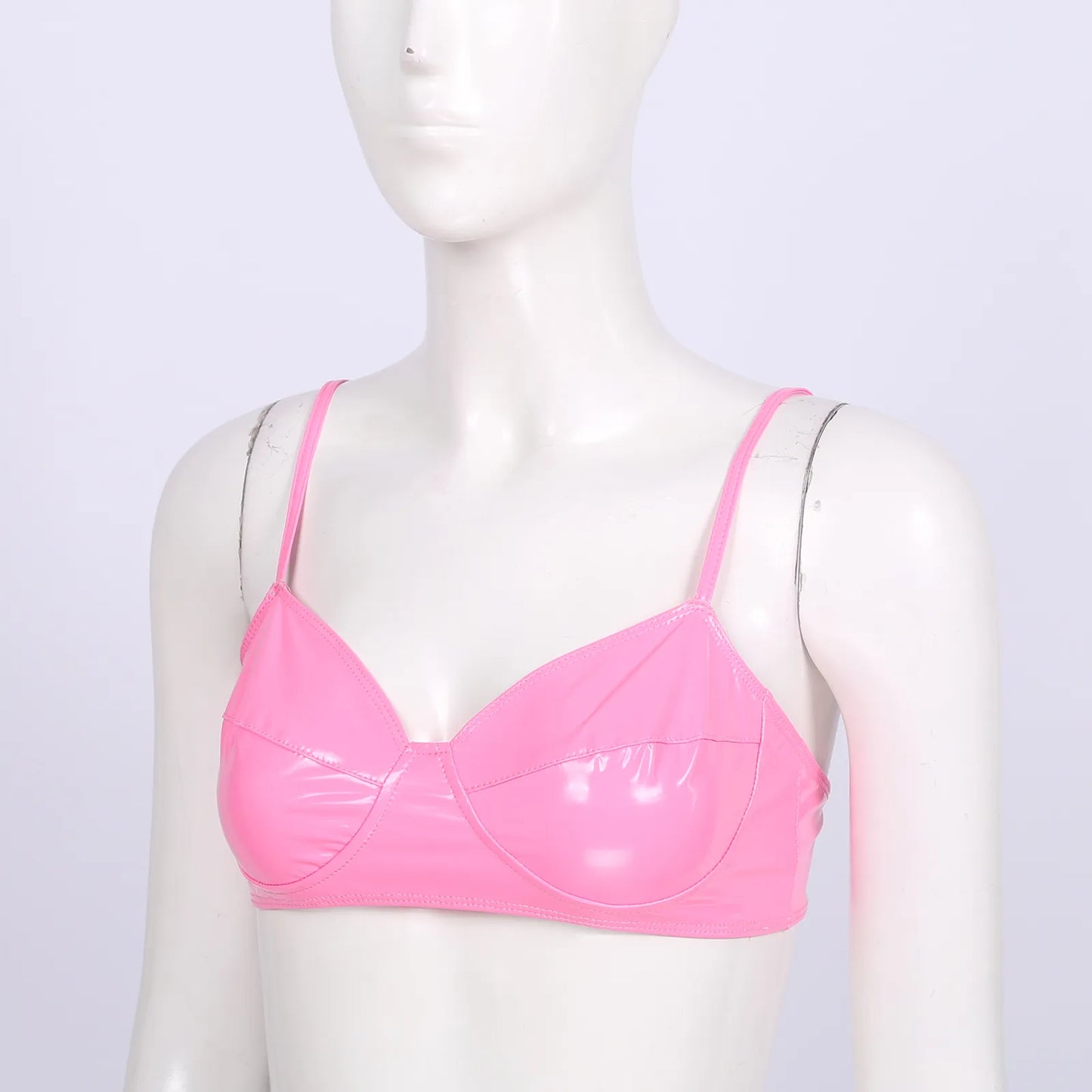 Faux Leather Bra