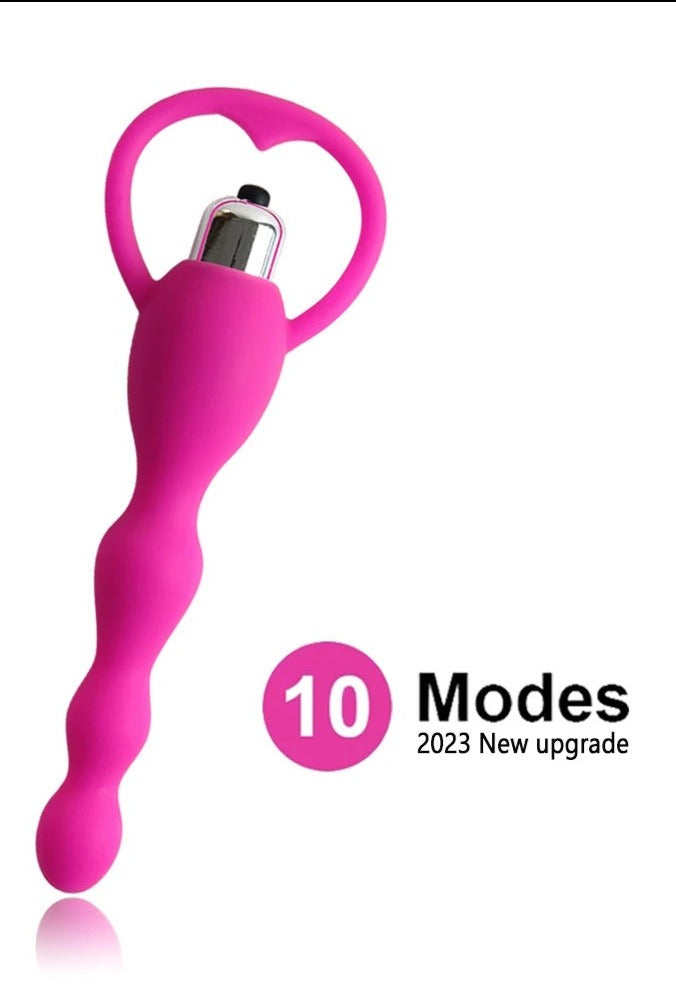 Beginner pink vibrating butt plug with 10 vibration modes.