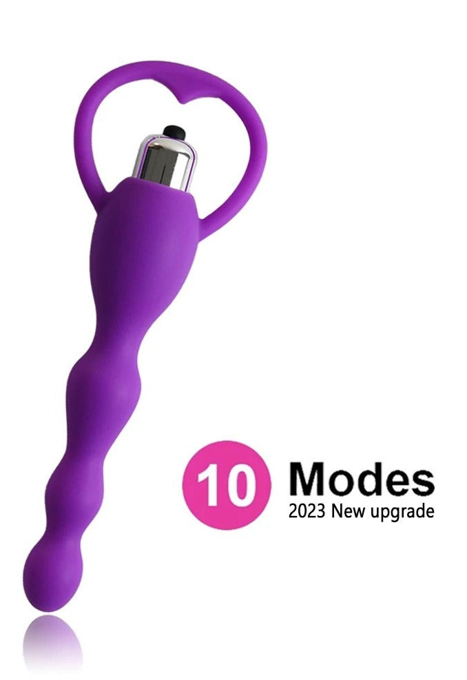 Beginner purple vibrating butt plug with 10 vibration modes.