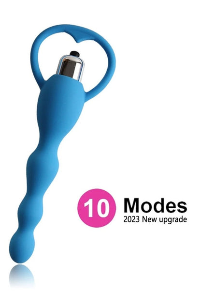 Beginner blue vibrating butt plug with 10 vibration modes.